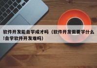 软件开发能自学成才吗（软件开发需要学什么!自学软件开发难吗）