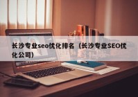 长沙专业seo优化排名（长沙专业SEO优化公司）