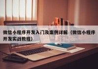 微信小程序开发入门及案例详解（微信小程序开发实战教程）