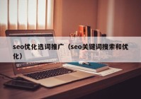 seo优化选词推广（seo关键词搜索和优化）