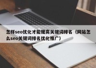 怎样seo优化才能提高关键词排名（网站怎么seo关键词排名优化推广）