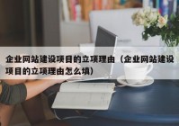 企业网站建设项目的立项理由（企业网站建设项目的立项理由怎么填）