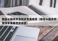 微信小程序开发技术发展现状（微信小程序开发技术发展现状调查）