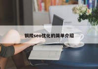 铜陵seo优化的简单介绍