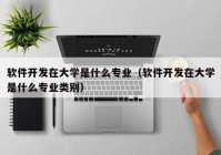 软件开发在大学是什么专业（软件开发在大学是什么专业类别）