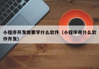 小程序开发需要学什么软件（小程序用什么软件开发）