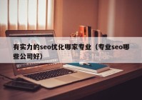 有实力的seo优化哪家专业（专业seo哪些公司好）