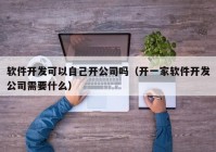 软件开发可以自己开公司吗（开一家软件开发公司需要什么）