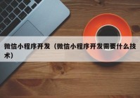 微信小程序开发（微信小程序开发需要什么技术）